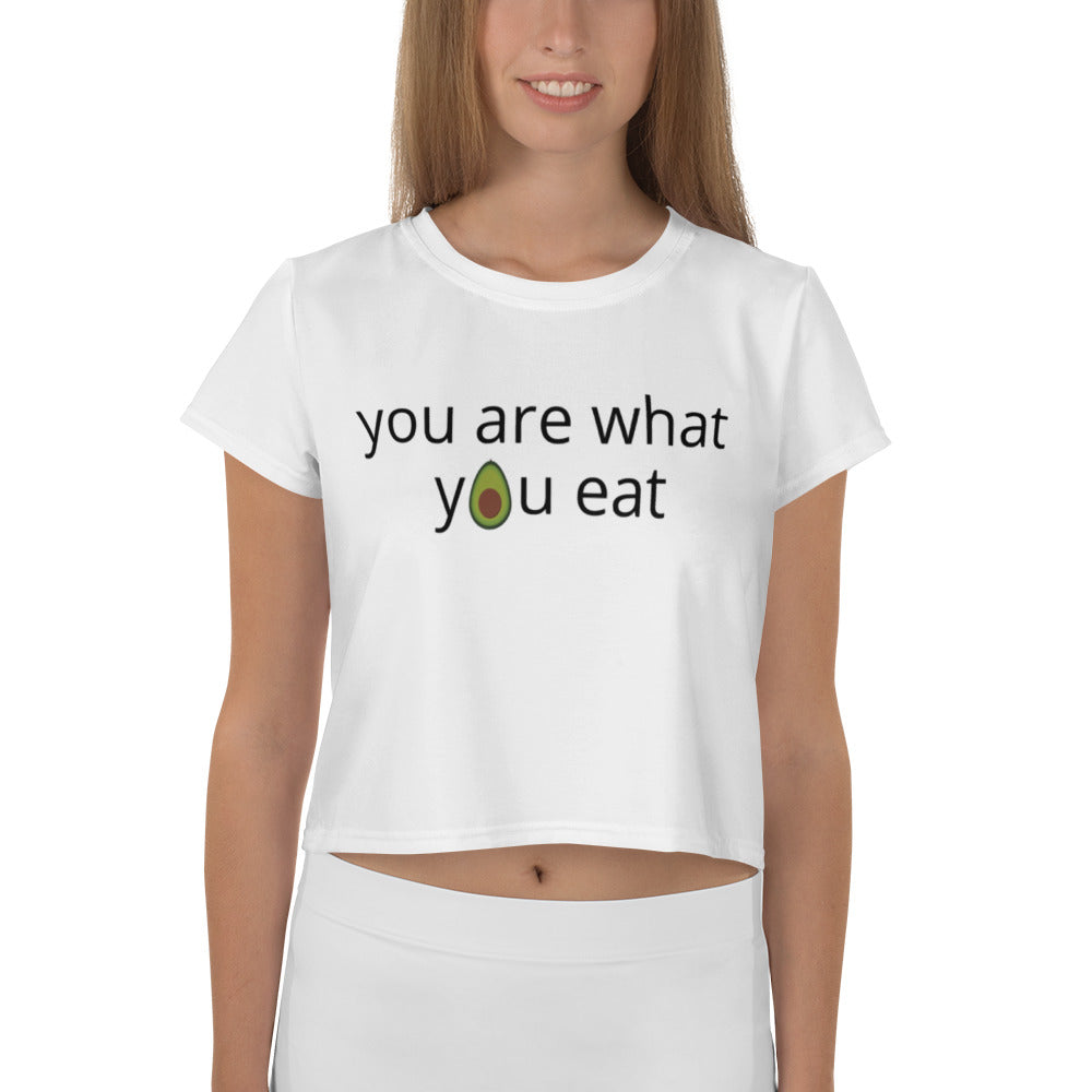 White Crop Tee - you are what you eat